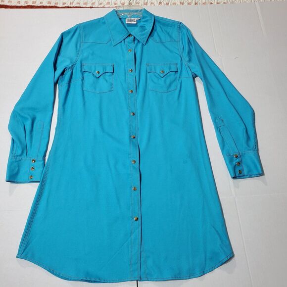 Cowgirl Justice Shirt Midi Dress Western Style Size L - Picture 7 of 16